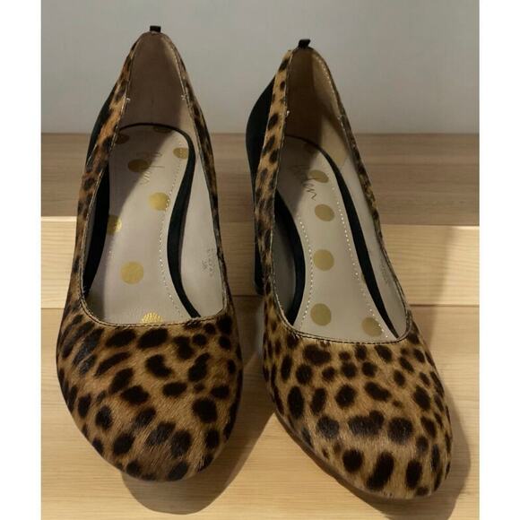 Boden animal print calf hair block high heel womens sz  8/38 - Picture 1 of 5